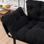 2-местен разтегателен диван PWF-0018 с дамаска в черен цвят 155x73x85см