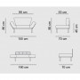 2-местен разтегателен диван PWF-0018 с дамаска в черен цвят 155x73x85см