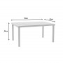 Комплект трапезна маса Kliton-Elation от 5 алуминий в бял нюанс 150x80x74см