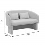 Двуместен диван Playmob сив плат 128x65x79см
