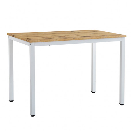 Трапезна маса Witte МДФ/Метал в цвят сонома с бял крак 110x70x76см