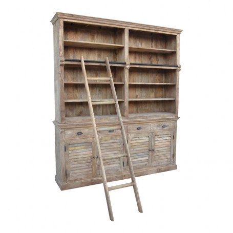 Library Bookie  антично бяло масивно мангово дърво 200x42x230cm