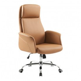 Мениджърски офис стол Derjio кафяв pu 68x66x115см