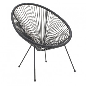 Acapulco Фотьойл metal black- pe черен 71x76x85см