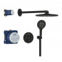 34863KF0 Grohtherm SmartControl (кръгла розетка) душ система за вграждане с 3 извода, кръгла пита 310, Phantom Black