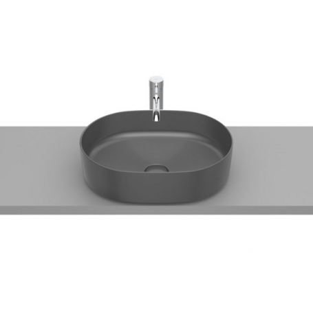 A327520640 INSPIRA ROUND Умивалник за върху плот от FINECERAMIC® 50*37, Onyx
