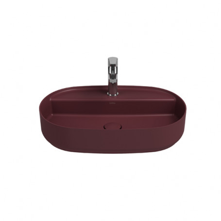 INFINITY Мивка върху плот с отвор за смесител 60*40см, Maroon red, Червен мат