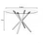 Кухненска маса Tavula pakoword Glass-Metal с бели метални крака D120x75см