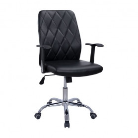 ОФИС СТОЛ RAYA С ЧЕРНИ ХРОМИРАНИ КРАКА 61X59X98-108Y EC