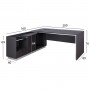 ПРОФЕСИОНАЛНО БЮРО ЛЯВО ЪГЛОВО ПАЛИСАНДРОВО ДЪРВО 200X160X76H см.