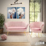 Фотьойл Daimon кадифе розово-златисто 79x74x78см