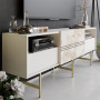 Поставка за телевизор Kevan мрамор крем-златен крак 180x35x65см