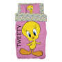 Единичен комплект завивки Art 6190 Tweety 160x240 Розов